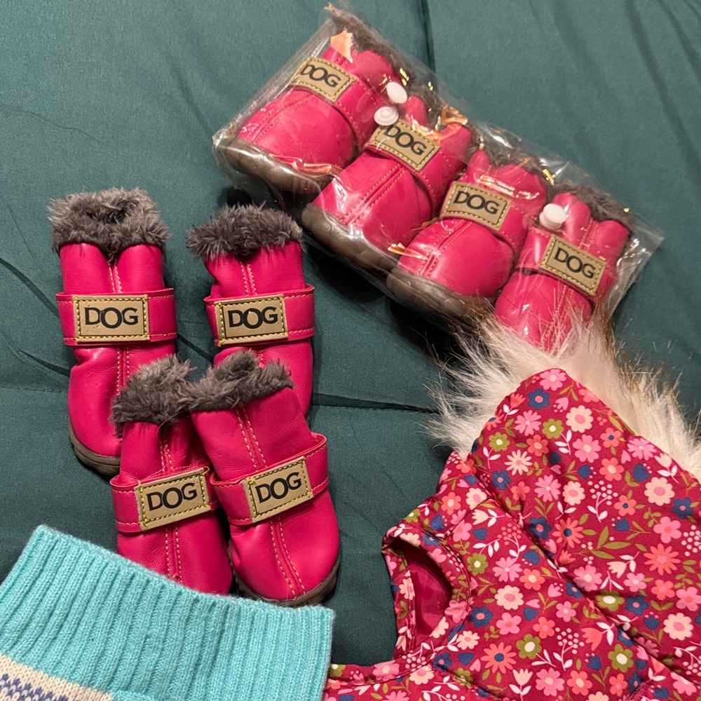 Puppy stuff-boots and sweaters